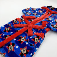 Mickey Mouse Blue & Red Fleece Dressing Gown - Boys 6-7 Years