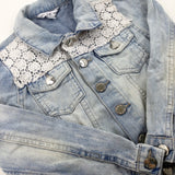 Lace Embroidered Light Blue Denim Jacket - Girls 7-8 Years