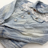 Lace Embroidered Light Blue Denim Jacket - Girls 7-8 Years