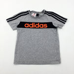 'Adidas' Black & Grey T-Shirt - Boys 6-7 Years