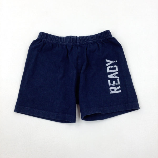 Navy Jersey Shorts - Boys 6-7 Years