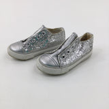 Glittery Silver Canvas Shoes - Girls - Shoe Size 5