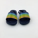 Colourful Striped Navy Sliders - Boys - Shoe Size 6