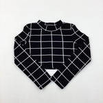 Black Checked Cropped Top - Girls 6-7 Years
