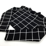 Black Checked Cropped Top - Girls 6-7 Years