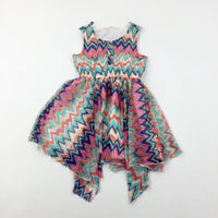 Patterned Colourful Dress - Girls 6-7 Years