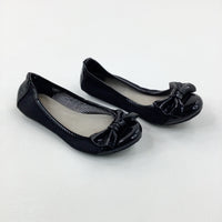 Bows Black Shoes - Girls - Shoe Size 13