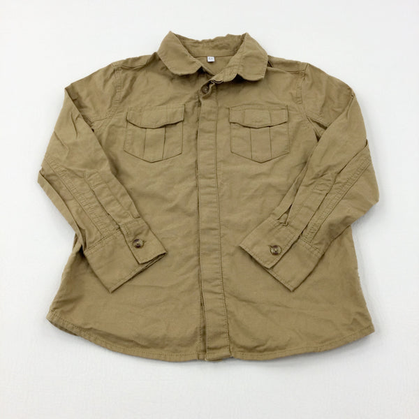 Tan Long Sleeve Shirt - Boys 5-6 Years