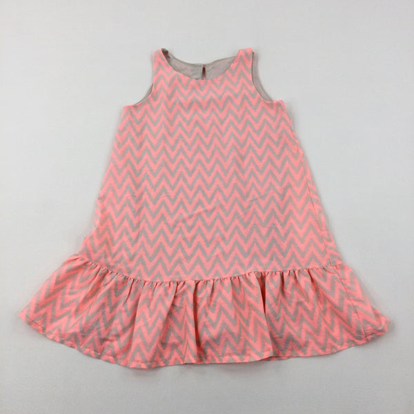 Patterned Pink Dress - Girls 6-7 Years