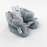 **NEW** Bunny Face Fluffy Grey Baby Shoes - Girls - Shoe Size 0