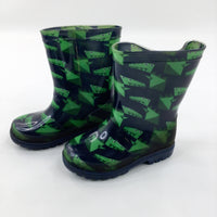 Crocodiles Green & Navy Wellies - Boys - Shoe Size 7