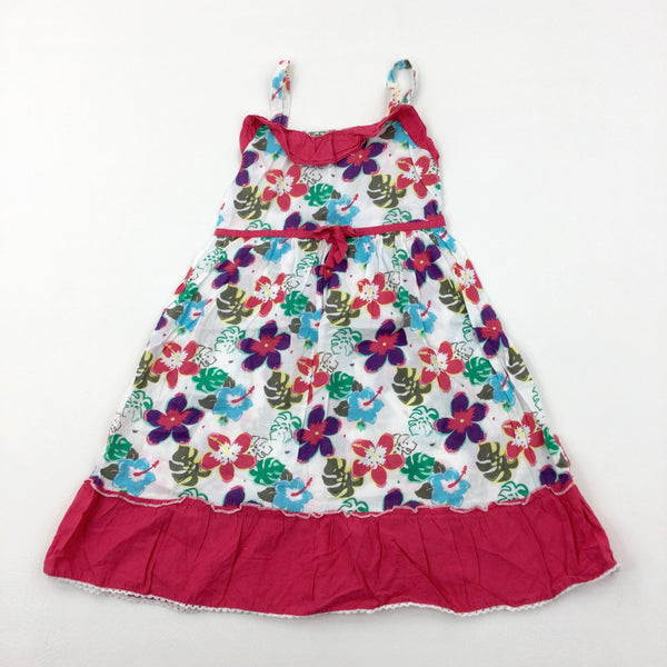 Colourful Flowers Dress - Girls 6-7 Years