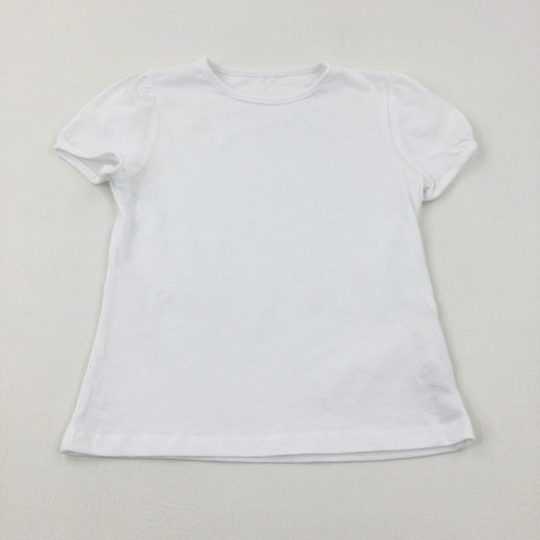 White T-Shirt - Girls 5-6 Years