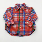 Red & Blue Checked Long Sleeve Shirt - Boys 2-3 Years