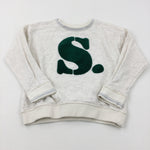 'S' Embroidered Cream Sweatshirt - Girls 5-6 Years