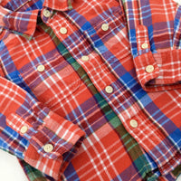 Red & Blue Checked Long Sleeve Shirt - Boys 2-3 Years