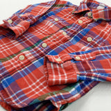 Red & Blue Checked Long Sleeve Shirt - Boys 2-3 Years