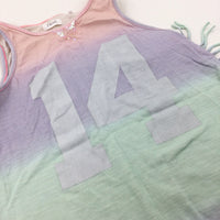 '14' Colourful Purple Vest Top - Girls 6-7 Years