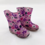 Colourful Flowers Pink Wellies - Girls - Shoe Size 4
