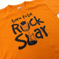 'Born To Be A Rock Star' Orange T-Shirt - Boys 7-8 Years
