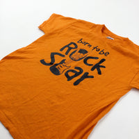'Born To Be A Rock Star' Orange T-Shirt - Boys 7-8 Years