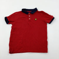 Eagle Motif Red Polo Shirt - Boys 7-8 Years