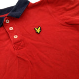 Eagle Motif Red Polo Shirt - Boys 7-8 Years