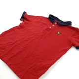 Eagle Motif Red Polo Shirt - Boys 7-8 Years