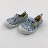 Daisies Blue Denim Canvas Shoes - Girls - Shoe Size 5
