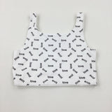 'Love' White Cropped Vest Top - Girls 5-6 Years