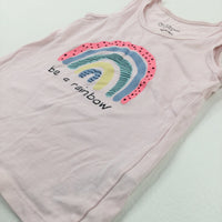 'Be A Rainbow' Pale Pink Vest Top - Girls 2-3 Years