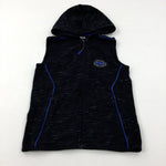 'Urban Cool' Mottled Black Zip Through Hooded Gilet - Boys 6-7 Years