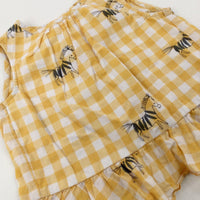 Zebras Yellow Checked Vest Top - Girls 2-3 Years