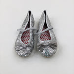 Bows Glittery Silver Shoes - Girls - Shoe Size 13