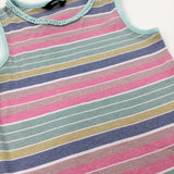 Colourful Striped Pink Vest Top - Girls 7-8 Years