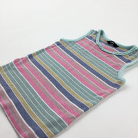 Colourful Striped Pink Vest Top - Girls 7-8 Years