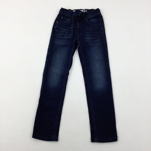 Blue Denim Jeans With Adjustable Waist - Girls 7-8 Years
