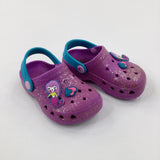 Colourful Mermaids Glittery Purple Clogs - Girls - Shoe Size 6-7