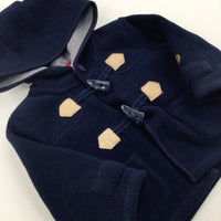 Navy Duffle Coat With Hood - Boys 0-3 Months