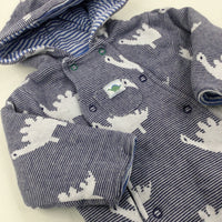 Dinosaurs Navy Striped Pramsuit - Boys 0-3 Months