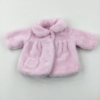 Pink Fluffy Coat - Girls 0-3 Months