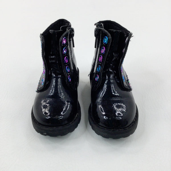 Colourful Black Baby Shoes - Girls - Shoe Size 4