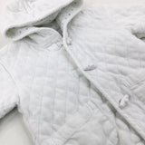 Quilted White Pramsuit - Girls 0-3 Months