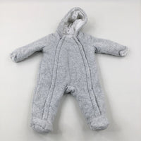 Textured Grey Winter Pramsuit - Boys 3-6 Months