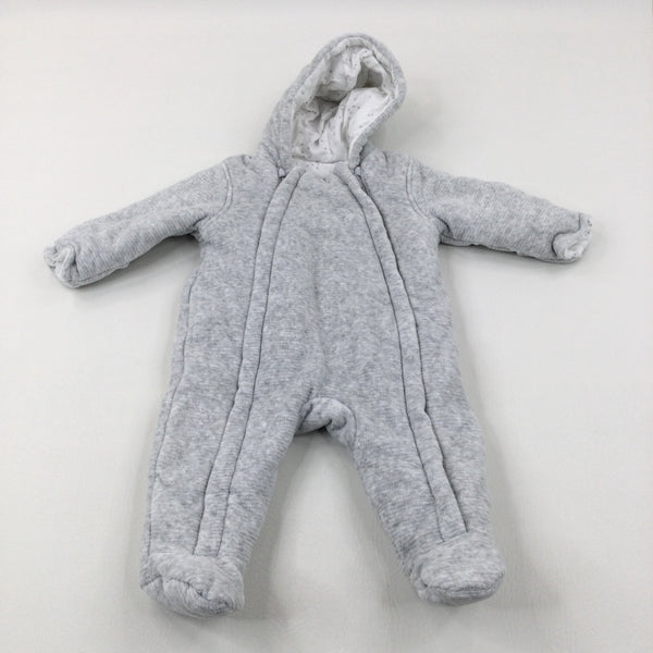 Textured Grey Winter Pramsuit - Boys 3-6 Months