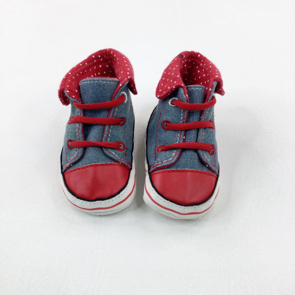 Minnie Mouse Blue & Red Baby Shoes - Girls - Shoe Size 1