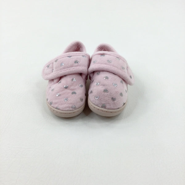Hearts Pink Slippers - Girls - Shoe Size 9