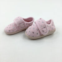 Hearts Pink Slippers - Girls - Shoe Size 9