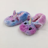 Unicorns Glittery Fluffy Purple Slippers - Girls - Shoe Size 9