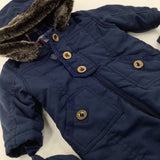 Navy Winter Pramsuit With Detachable Mittens - Boys 3-6 Months